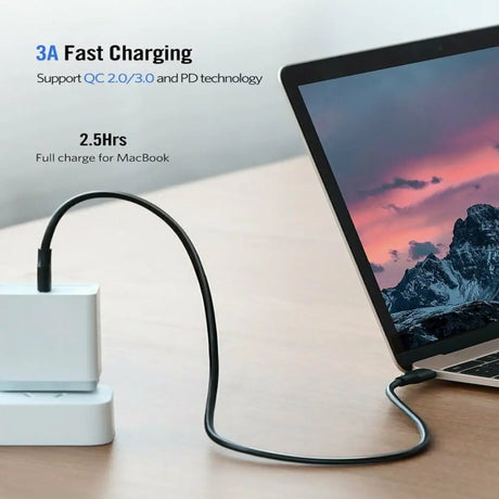 Ugreen 2m 60W USB C 2.0 Male To Male Cable, Power Delivery 2.0/QC 2.0/3.0 (10306) - Ugreen India