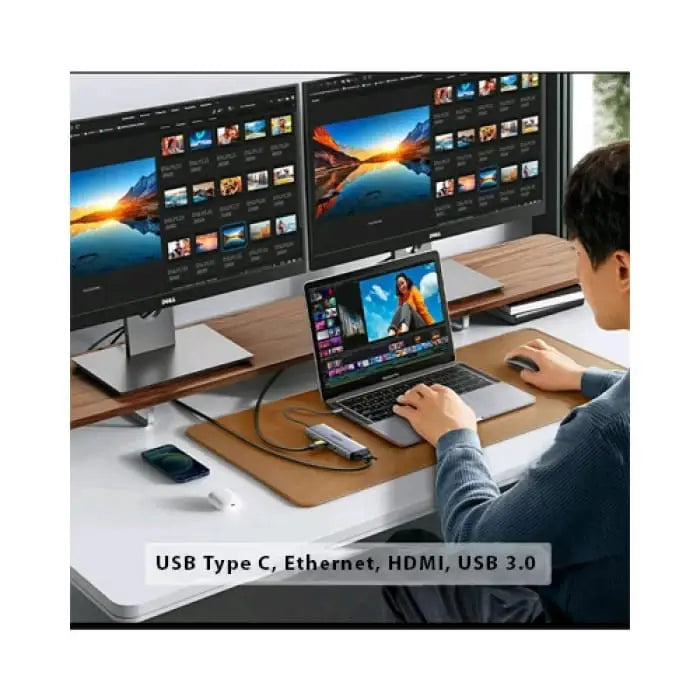 UGREEN 9 In1 Usb C Multifunctional Docking Station With 4k Hdmi, 1*Vga, 3*USB 3.0 A, Gigabit Ethernet, 100W PD, SD/TF Card Slot (15600) - Ugreen India