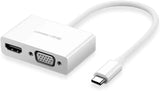 UGREEN USB-C To 4K HDMI+ VGA Converter - White (30843) - Ugreen India