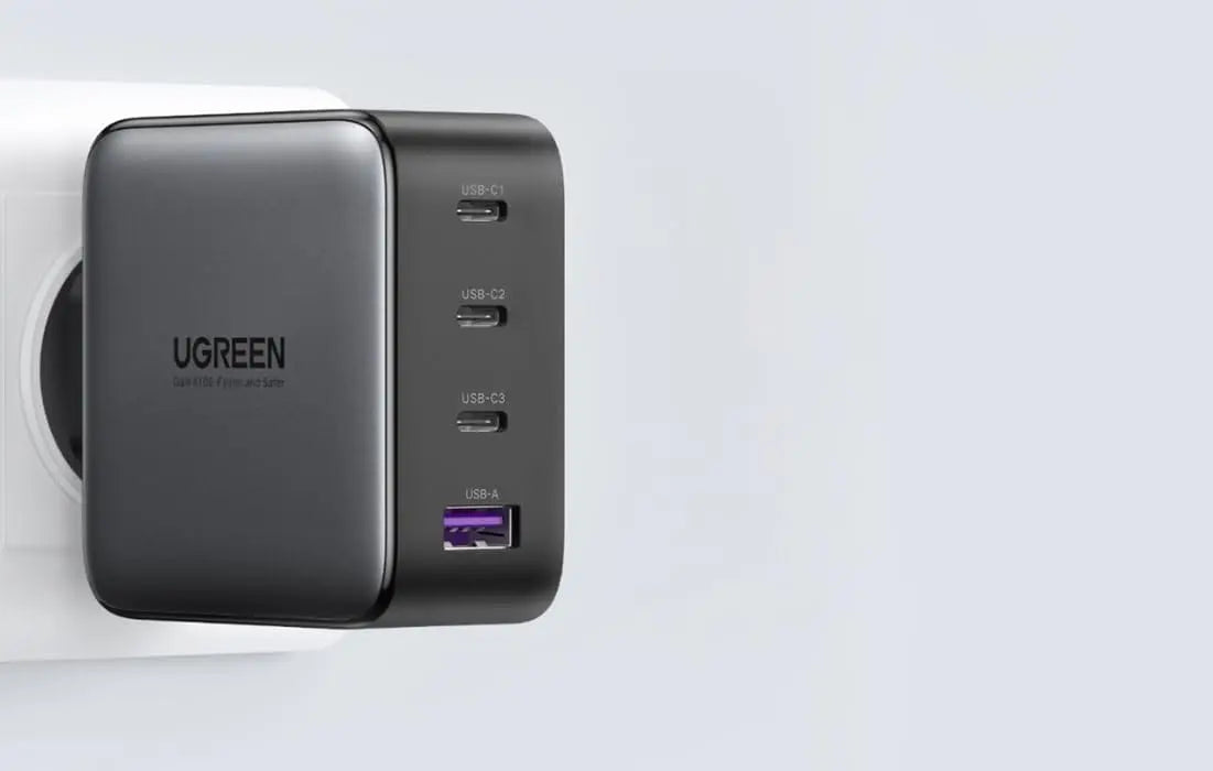 UGREEN 100W 4 Ports USB C GaN PD Charger With PPS Supports 20W USB C Compatible with MacBook Pro, iPhone 13 Pro, iPhone 12, iPad Pro, Dell XPS 15, S21 - Indian Plug (15254) - Ugreen India