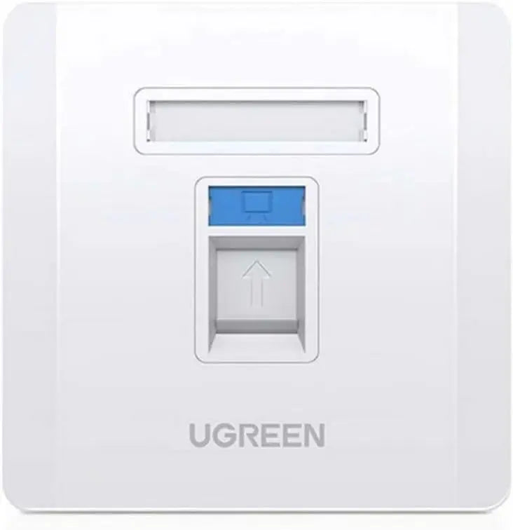 Ugreen Single Port Wall Plate, White (80180) - Ugreen India