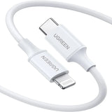 UGREEN 1m USB-C Male to Lightning Male Cable, MFi-Certified/PD Charging/Rubber Shell Compatible for iPhone Xs Max XR X 8 Plus 8,iPad Pro 12.9,iPad Air 3 10.5 etc. (10493) - Ugreen India