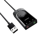 Ugreen USB Audio Adapter External Stereo Sound Card 3.5mm Headphone Mic (40964) - Ugreen India