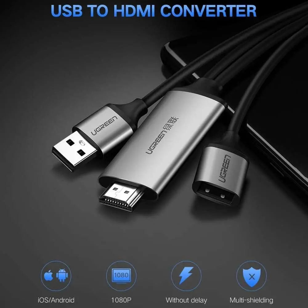 Ugreen 1.5m USB A Female to HDMI Male Digital AV Adapter (50291) - Ugreen India