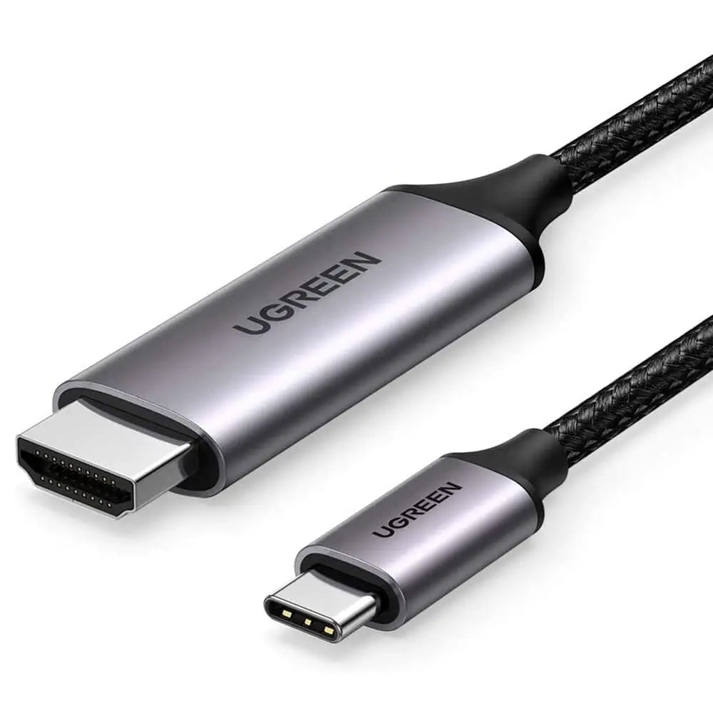 Ugreen 1.5m USB Type C Male to HDMI Male Cable, Aluminum Shell/Double Nylon Braided/Thunderbolt 3/4K@60Hz Support (50570) - Ugreen India