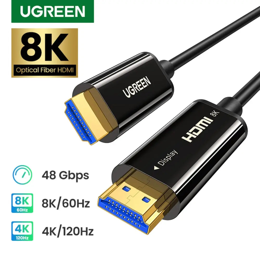 UGREEN 25m 8K@60Hz HDMI 2.1 M/M Fiber Optic Cable (60312) - Ugreen India