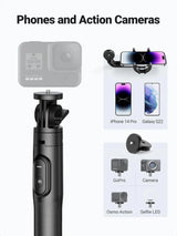 UGREEN Bluetooth 3 in 1 Tripod Selfie Stick Extendable Monopod Adjustable with Detachable Wireless Remote Control Compatible with iPhone 14 13 12 Phones Cameras (15062) - Ugreen India