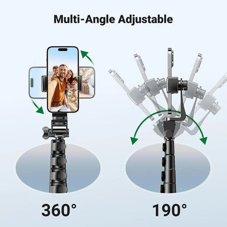 UGREEN 67" Cell Phone Selfie Stick Tripod with Bluetooth Remote, Travel Lightweight Tripod Stand for Selfies, Live Streaming, Video Conference, Compatible with All Smartphones, GO Pro, Digital Camera etc. (15609) - Ugreen India