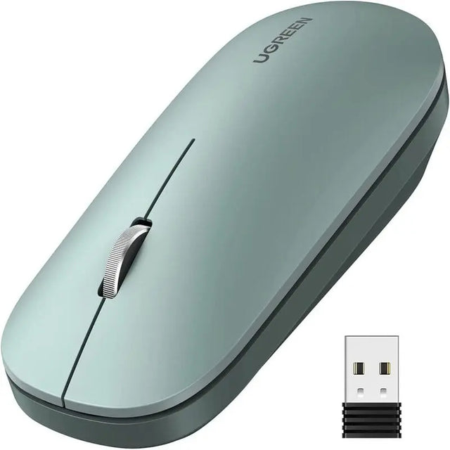 UGREEN 2.4G Silent Wireless Computer Optical Mouse With USB Receiver, 4000 DPI for PC, Laptop, Computer, Chromebook, MacBook - Green (90374) - Ugreen India