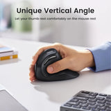 UGREEN Vertical Ergonomic Mouse Wireless (Bluetooth 5.0+2.4G) with 5 Buttons, 1000/16000/2000/4000 DPI, Prevention of Mouse Arm Compatible with PC/Laptop/Tablet, Black (25444)