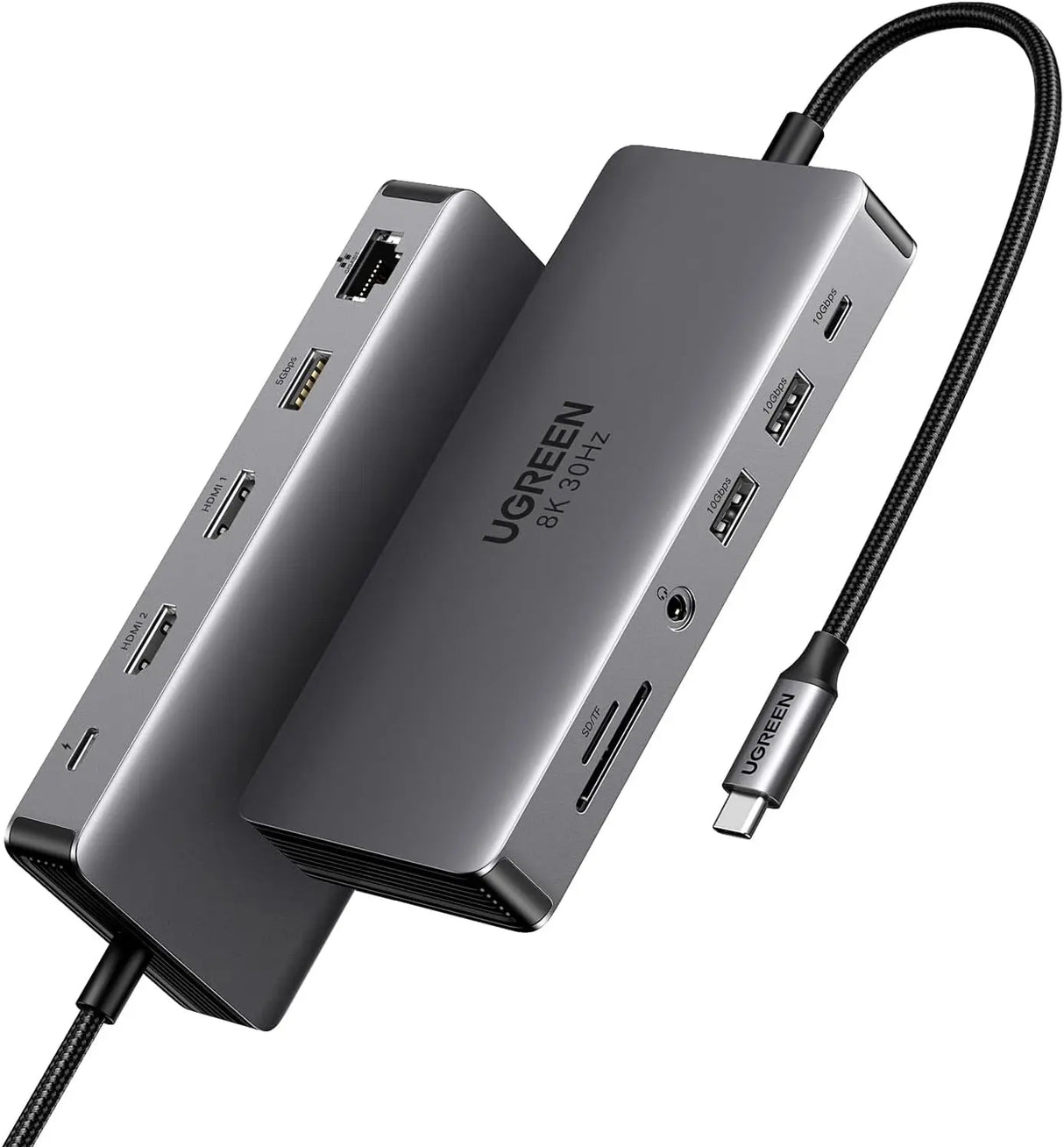 UGREEN 11 In 1 USB C Hub Dual HDMI Docking Station, Dual 4K@60Hz Single 8K@30Hz, 10 Gbps USB Port, PD 100W, 1Gbps Ethernet, Card Reader, Compatible for MacBook Pro/Air, XPS and More (15965) - Ugreen India