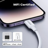 UGREEN 1m USB-C Male to Lightning Male Cable, MFi-Certified/PD Charging/Rubber Shell Compatible for iPhone Xs Max XR X 8 Plus 8,iPad Pro 12.9,iPad Air 3 10.5 etc. (10493) - Ugreen India