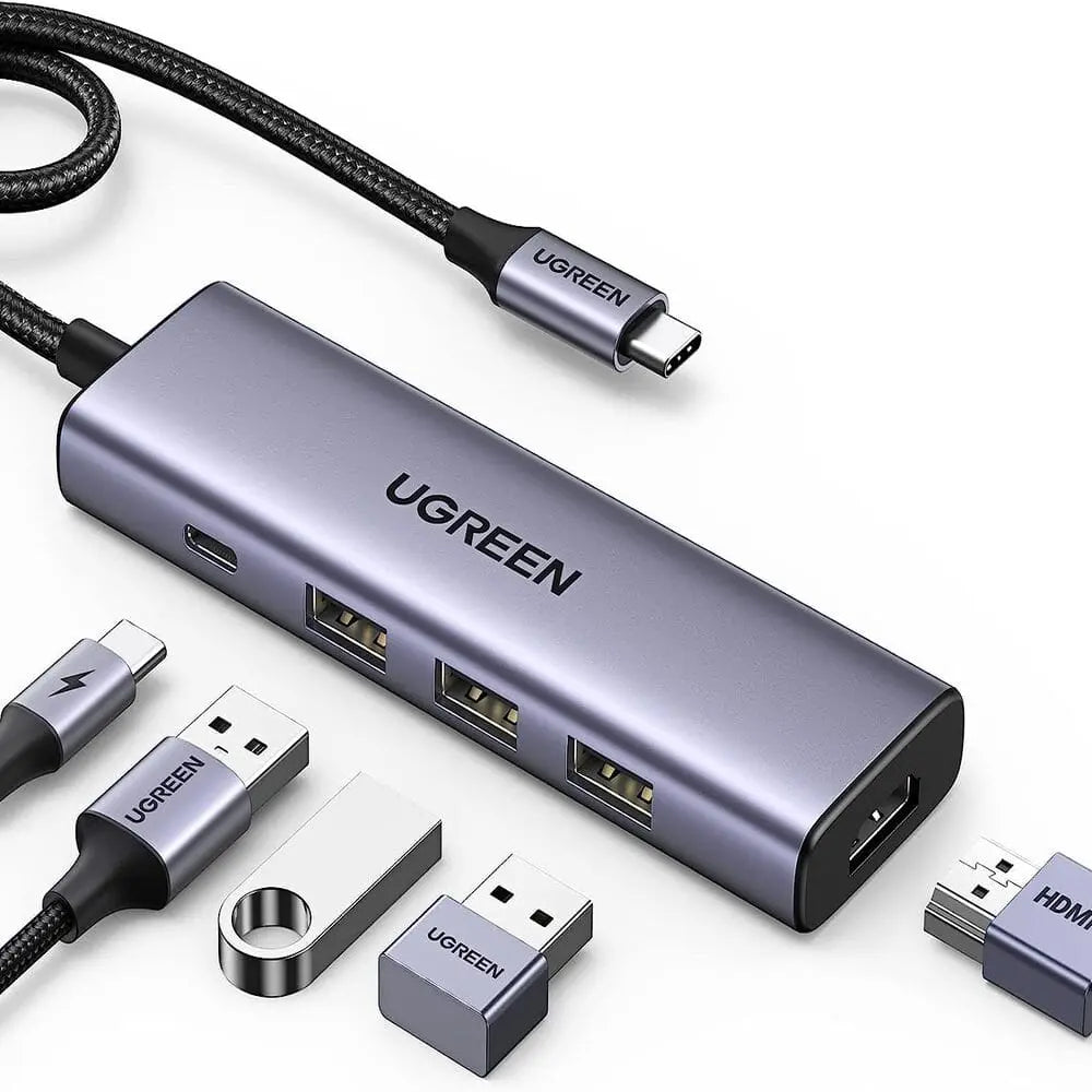 UGREEN 5-in-1 USB C Multiport Dock With 4k@30HzHdmi 100W Power Delivery, 3x 5Gbps USB-A 3.0 Ports For M1 / M2 MacBook, iPad Pro, iMac, Galaxy, Surface, XPS, ThinkPad and More (15596) - Ugreen India