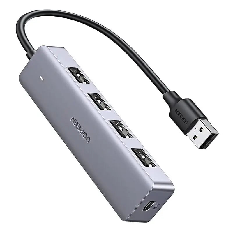 UGREEN 4 Port USB 3.0 Hub With 5V Micro USB Power Compatible for MacBook Mac Pro Mini, iMac, Surface Pro, XPS, IdeaPad, MateBook X Pro, Notebook PC, USB Flash Drives, Mobile HDD (50985) - Ugreen India