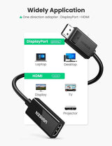 UGREEN 25cm DisplayPort Male To HDMI Female Converter 4K*2k@60Hz Video Display Cord Compatible with HDTV Monitor Projector Computer(70694) - Ugreen India