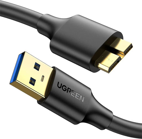 UGREEN 0.5m USB 3.0 Type A Male to Micro B Male Cable Compatible with Samsung Galaxy S5 Note 3 Camera Hard Drive and More (10840) - Ugreen India