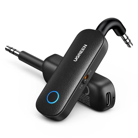 UGREEN 2 in 1 Wireless Bluetooth 5.0 Transmitter and Receiver 3.5mm Adapter, Dual Devices Simultaneously, Aux Bluetooth Audio Car Adapter Compatible with TV Car Home Stereo System Headphones (80893) - Ugreen India