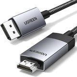 UGREEN 1m 4K 60Hz Active Unidirectional Displayport To HDMI M/M Cable 2K@144Hz 1080P@240Hz Aluminum Braided Compatible With Monitor, Projector, Dell, HP (15773) - Ugreen India