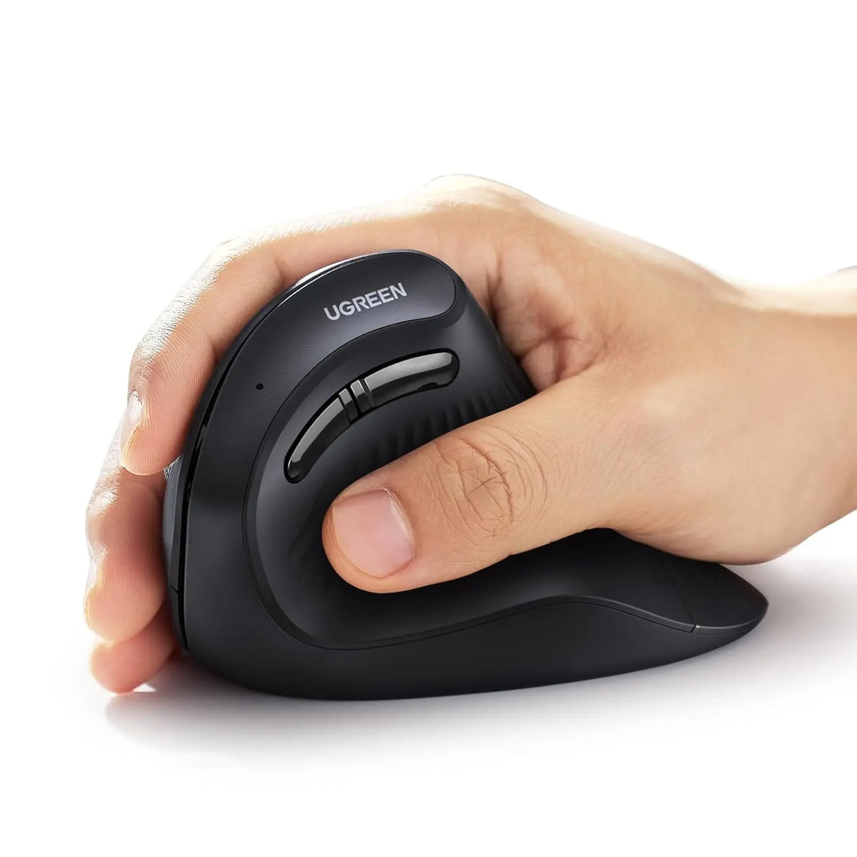 UGREEN Vertical Ergonomic Mouse Wireless (Bluetooth 5.0+2.4G) with 5 Buttons, 1000/16000/2000/4000 DPI, Prevention of Mouse Arm Compatible with PC/Laptop/Tablet, Black (25444)