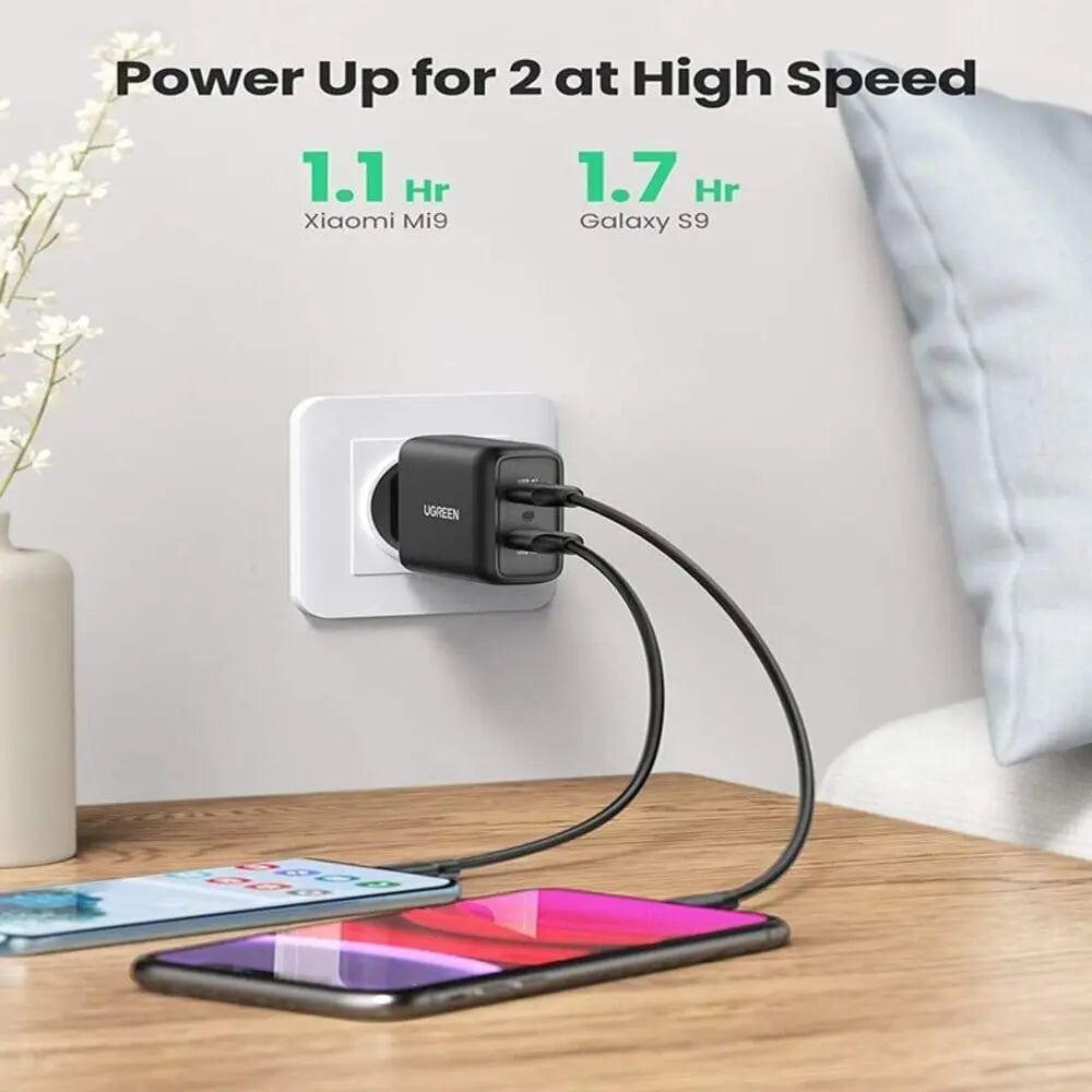 UGREEN 36W 2 Port USB Charger (EU), QC 3.0 Charging Compatible with Galaxy S10e S10 S9 S8 A51 A50 A40 A20e M20, Sony Xperia 10, Redmi Note8 Pro, Huawei P30 lite etc. (10216) - Ugreen India