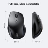 UGREEN Ergonomic Silent 2.4GHz Wireless Bluetooth 5.0 Optical Mouse With USB Receiver,  4000 DPI Compatible with Mac PC Laptop Tablet - Black (90395) - Ugreen India