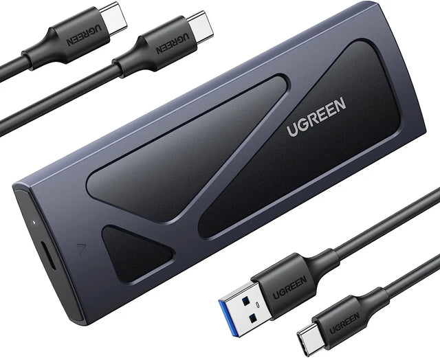 UGREEN NVMe M.2 External SSD Enclosure 10Gbps USB 3.2 Aluminum Tool-Free Case PCI-E NVMe Reader USB C Supports M and B&M Keys Size 2230/2242 /2260/2280 SSDs - Black (15512) - Ugreen India