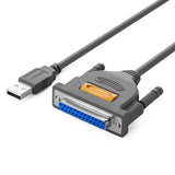 Ugreen 2m USB 2.0 Male To DB25 Female Parallel Printer Adapter Cable For Printer, Inkjet, Laser etc.- Gray (20224) - Ugreen India