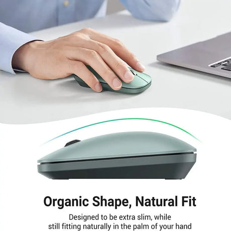 UGREEN 2.4G Silent Wireless Computer Optical Mouse With USB Receiver, 4000 DPI for PC, Laptop, Computer, Chromebook, MacBook - Green (90374) - Ugreen India