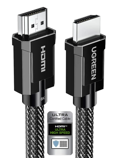 Ugreen 1m 8K@60Hz HDMI 2.1 Male to Male Cable support Ultra HD, Dynamic HDR, High Speed 48Gbps, Dolby Vision, eARC, Compatible for Xbox One, Nintendo Switch, Samsung TV, Roku, PS5, Nylon Braided (70319) - Ugreen India