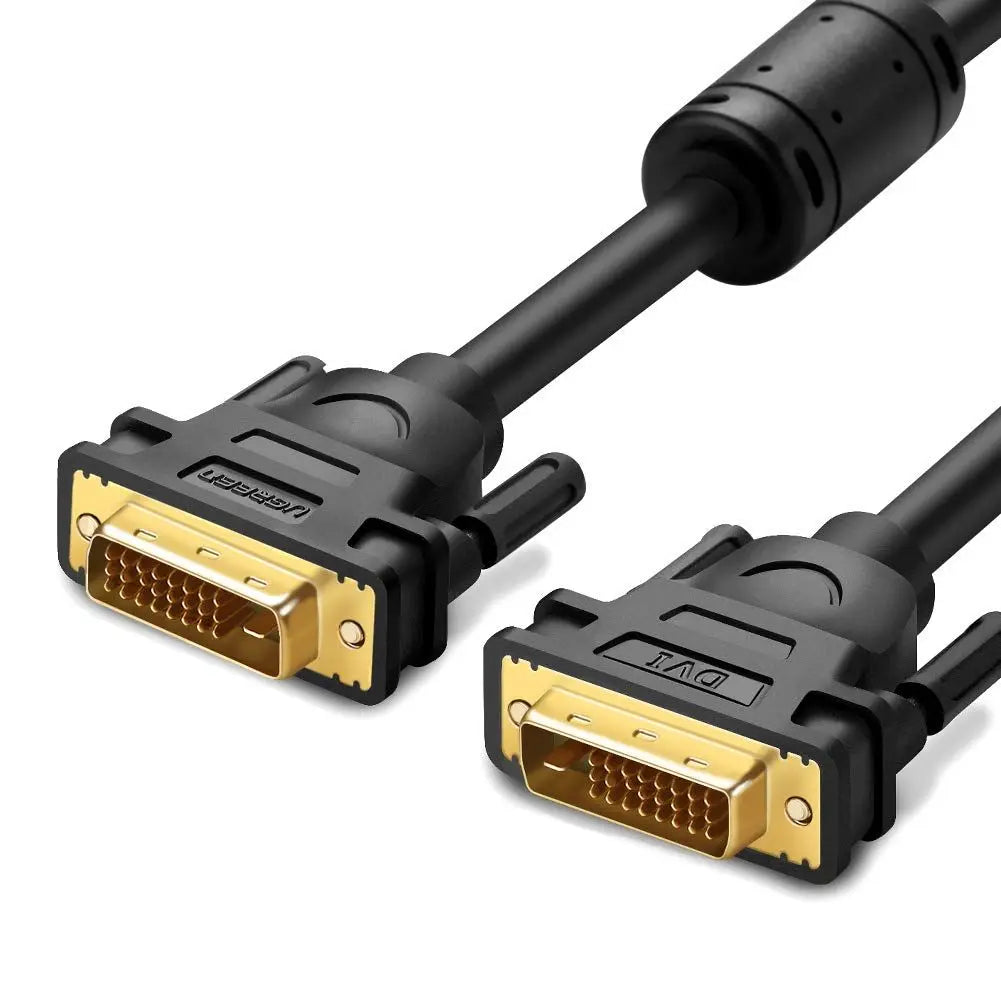 UGREEN 3M DVI-D 24+1 Dual Link Male to Male Digital Video Cable Gold Plated with Ferrite Core Support 2560x1600 For Gaming, DVD, Laptop, HDTV and Projector (11607) - Ugreen India