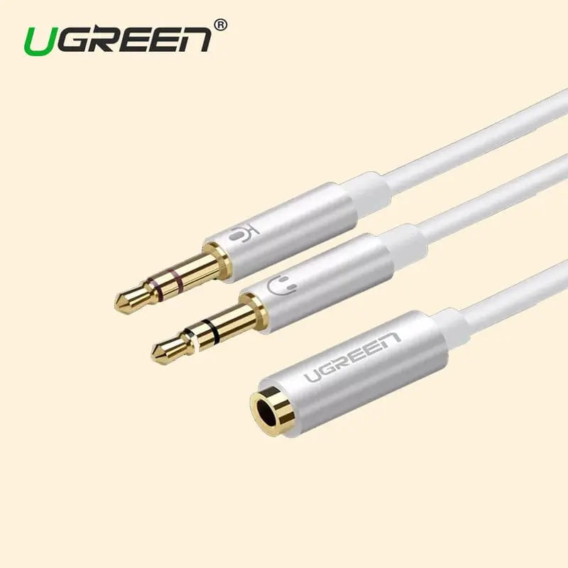 Ugreen 20Cm 3.5mm Female To 2 3.5mm Male ABS Case Audio Splitter Cable (20897) - Ugreen India