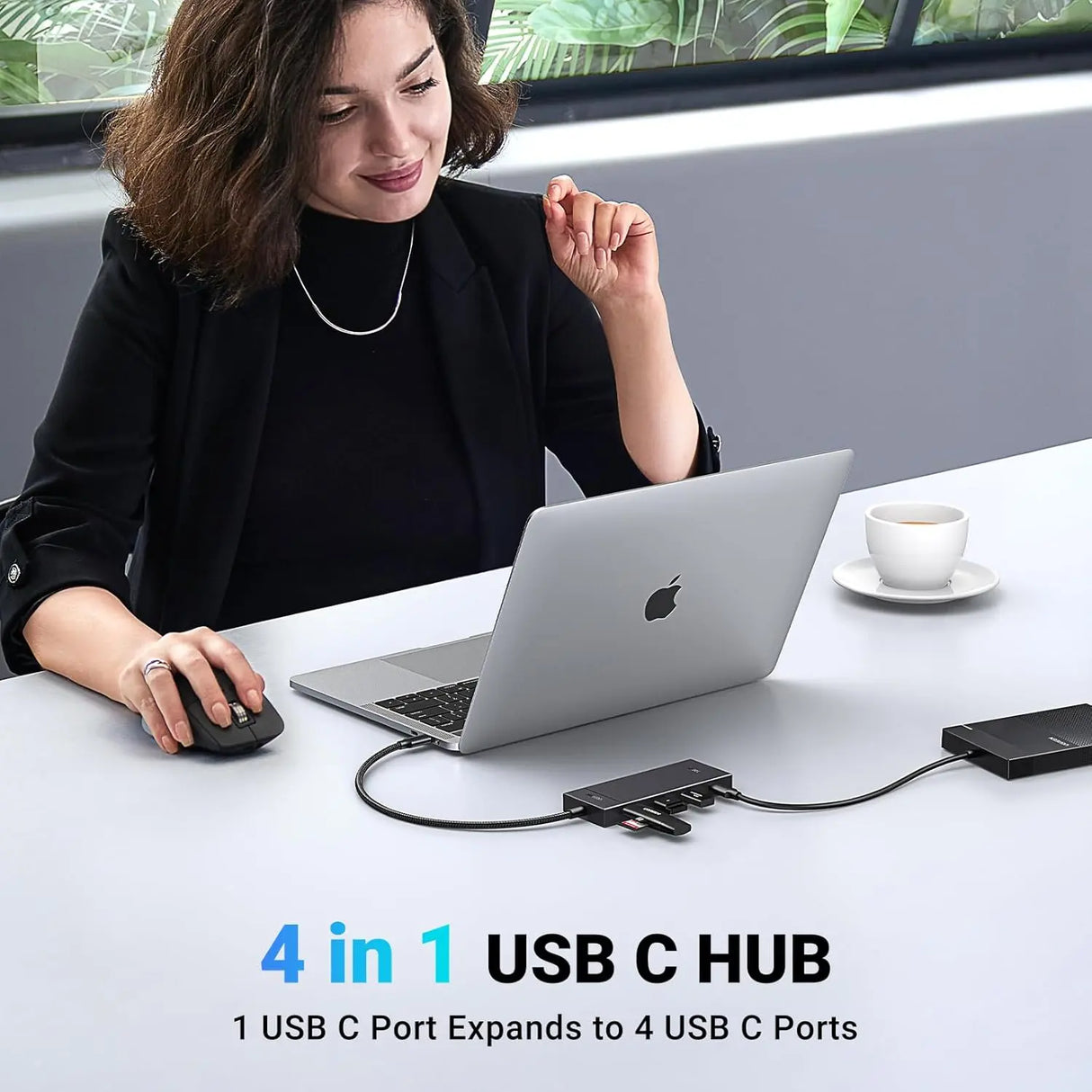 UGREEN 10Gbps 4 In 1 USB C Hub, USB 3.2 Adapter with 4 USB-C 3.2 Splitter Extender for MacBook Pro/Air, iPad Pro, iPhone 15/15 Pro Max, Surface, PC, Laptops and More (35584)