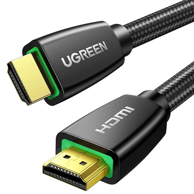 UGREEN 10m 4K@60Hz Braided HDMI 2.0 Male To Male Round Cable With Ethernet 18Gbps 3D Compatible with UHD TV Monitor Computer Xbox 360 PS5 PS4 Blu-ray and More - Gold (40414) - Ugreen India