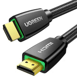 UGREEN 3m  4K@60Hz Braided HDMI 2.0 Male To Male Round Cable With Ethernet 18Gbps 3D ARC Compatible with UHD TV Monitor Computer Xbox 360 PS5 PS4 Blu-ray and More - Gold (40411) - Ugreen India