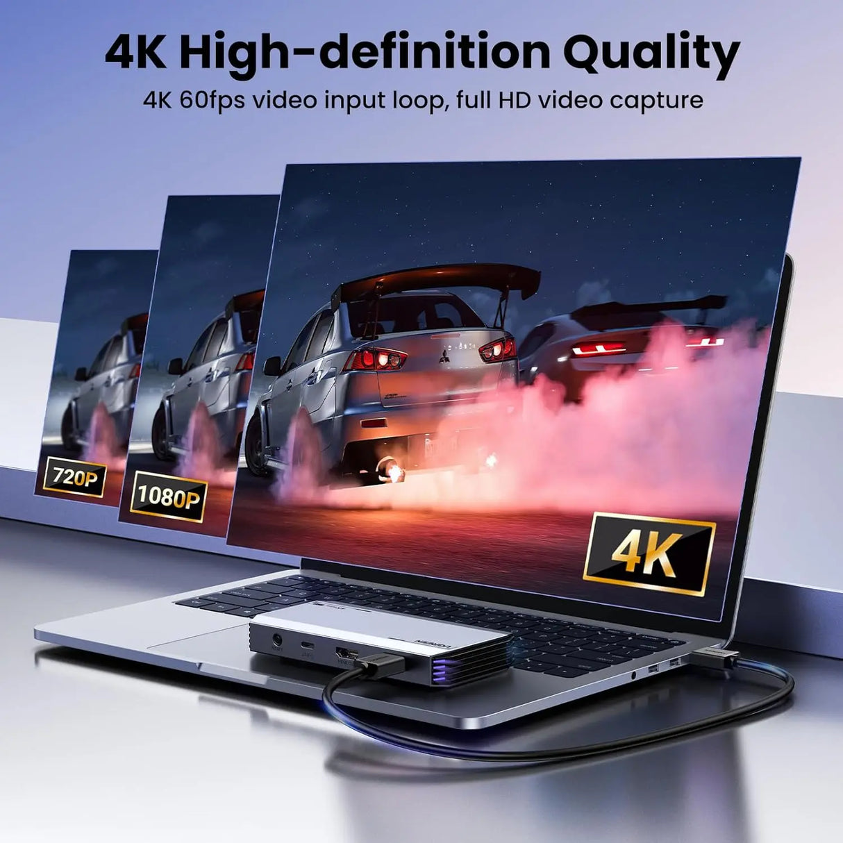 UGREEN 4K@60Hz Capture Card, Ultra HD HDMI Video Capture Card 1080P@240Hz USB 3.0 Ultra-Low Latency with VRR and HDR for Streaming, Gaming, Recording Compatible with iPad, Switch, PS5, Xbox, PC, Mac (25173)