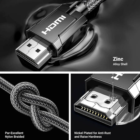 Ugreen 1m 8K@60Hz HDMI 2.1 Male to Male Cable support Ultra HD, Dynamic HDR, High Speed 48Gbps, Dolby Vision, eARC, Compatible for Xbox One, Nintendo Switch, Samsung TV, Roku, PS5, Nylon Braided (70319) - Ugreen India