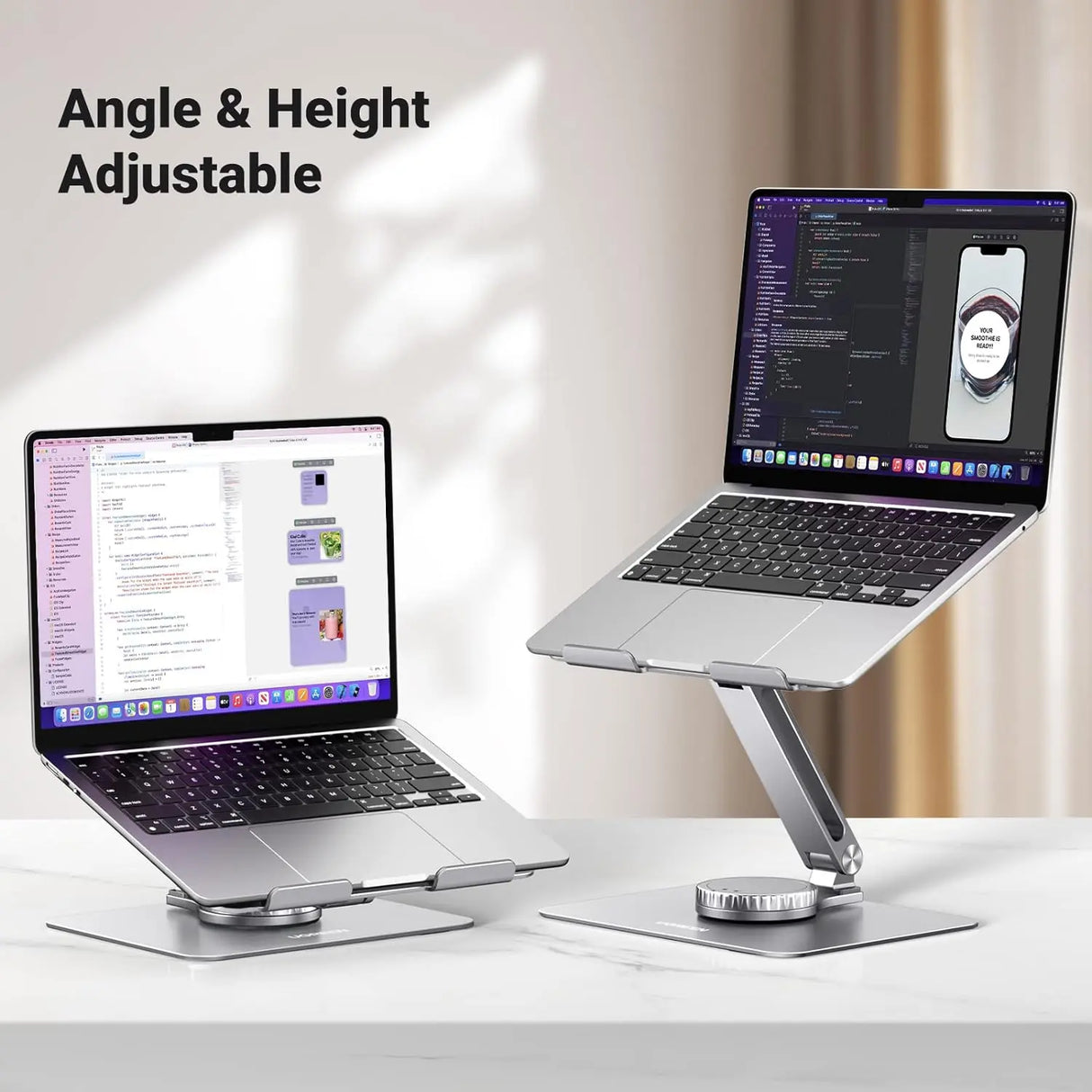 UGREEN 17.3 Inch Swivel Foldable Laptop Stand For Desk Adjustable 360 Rotating Base Compatible With MacBook Pro Air Stand, Lenovo IdeaPad 3, Dell Chromebook, HP Notebook etc.(90849) - Ugreen India