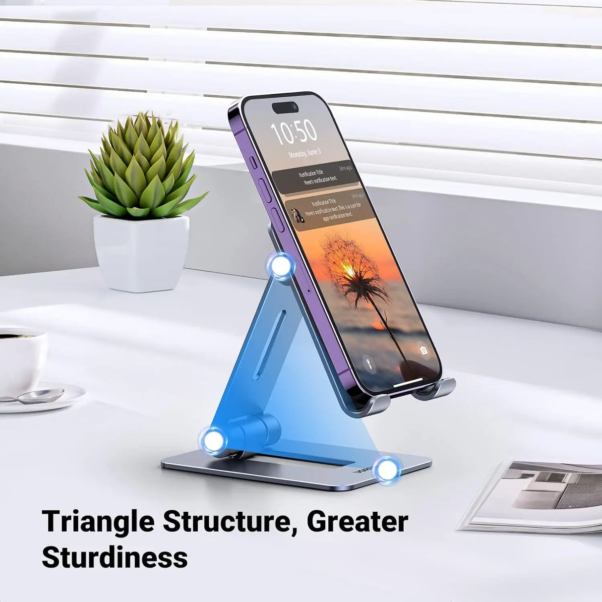 UGREEN Cell Phone Stand Fully Adjustable Foldable Desktop Aluminum Smartphone Stand Compatible with iPhone 15 14 13 12 Pro Max 11 XS Max XR X 8 Plus etc. (15608) - Ugreen India