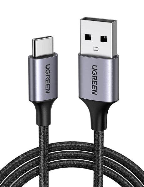 Ugreen 0.5m USB-A 2.0 Male to USB Type C Male Cable, Nickel Plating/Aluminum Shell/Braided - (60125) - Ugreen India