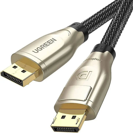 UGREEN 5M DisplayPort 1.4 Male to Male Round Cable UHD Gold-Plated Zinc Alloy Shell Braided Support 7680x4320 Resolution 8K@60Hz 4K@144Hz 32.4Gbps HDP HDCP (80724) - Ugreen India