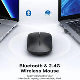 UGREEN 2.4G Silent Wireless Bluetooth 5.0 Computer Optical Mouse With USB Receiver, 4000 DPI For PC, Laptop, Computer, Chromebook, MacBook - Starry Black (90531) - Ugreen India