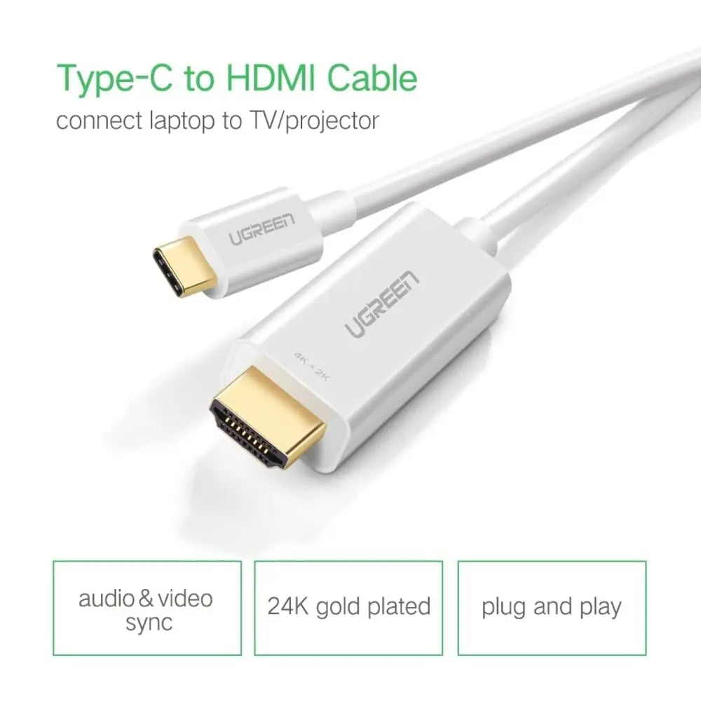 Ugreen 1.5m USB Type C Male To HDMI Male Cable With ABS Case 4k@30Hz (30841) - Ugreen India