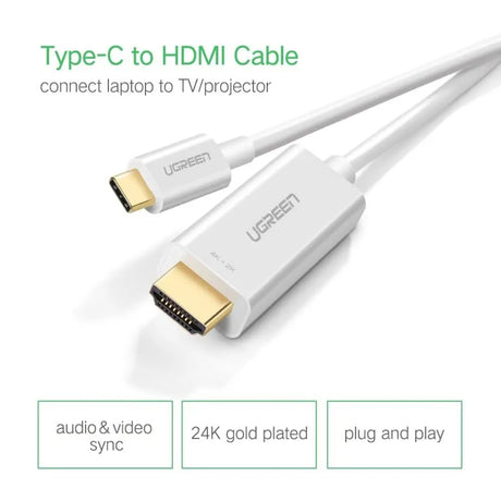 Ugreen 1.5m USB Type C Male To HDMI Male Cable With ABS Case 4k@30Hz (30841) - Ugreen India