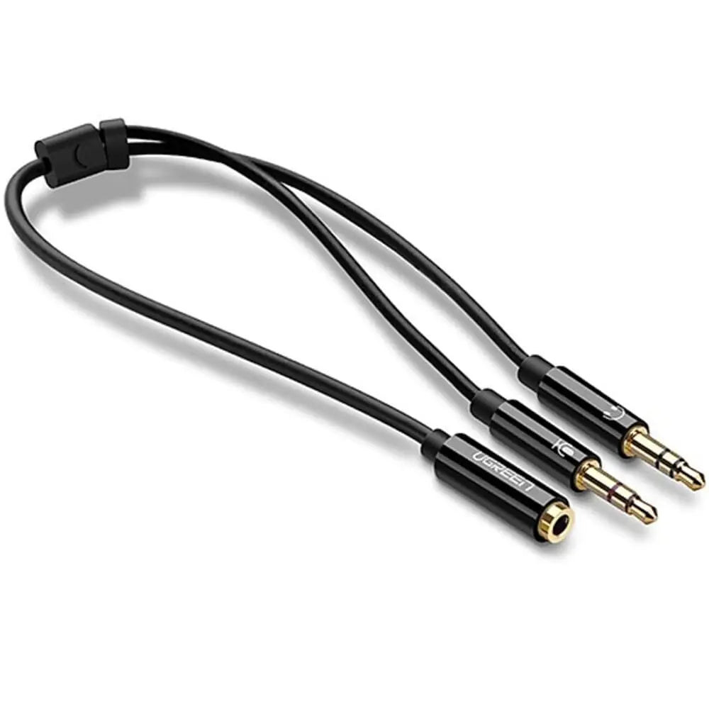 Ugreen 20Cm 3.5mm Female To 2 3.5mm Male ABS Case Audio Splitter Cable (20898) - Ugreen India