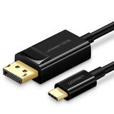 UGREEN 1.5M USB Type C Male To DisplayPort Male Cable 4k@30Hz - Black (50994) - Ugreen India