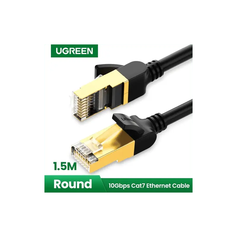 Ugreen 1.5m Cat 7 F/FTP Ultra Durable Shielded Lan Cable, 10Gbps/600Mhz S/STP Molded/Stranded Copper (11277) - Ugreen India