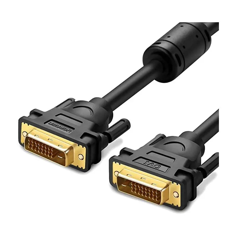 UGREEN 1.5M DVI-D 24+1 Dual Link Male to Male Digital Video Cable Gold Plated With Ferrite Core Support 2560x1600 For Gaming, DVD, Laptop, HDTV and Projector (11606) - Ugreen India