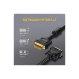 UGREEN 5M DVI-D 24+1 Dual Link Male to Male Digital Video Cable Gold Plated With Ferrite Core Support 2560x1600 For Gaming, DVD, Laptop, HDTV and Projector (11608) - Ugreen India