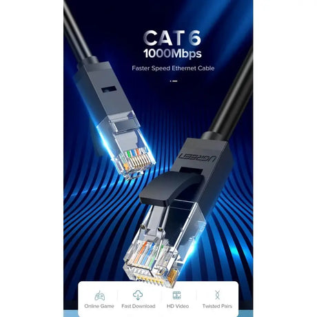 Ugreen 5m Cat 6 Core-8 U/UTP 1000Mbps Lan Cable For Connecting  a computer to a printer , router, switch box or other network element (20162) - Ugreen India