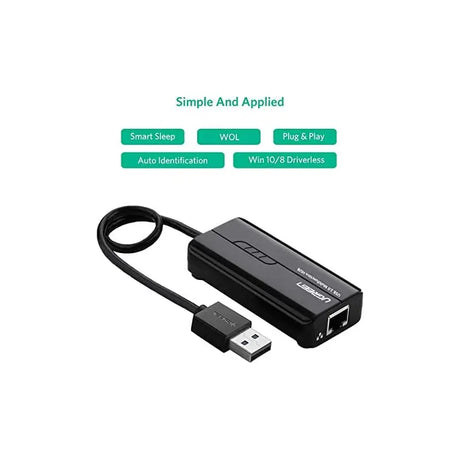 UGREEN RJ45 Ethernet Adapter With 3*USB 2.0 Hub USB Network Adapter 10/100Mbps Compatible for Nintendo Switch Wii Windows Surface Pro MacBook Air Retina Chromebook and More PC etc. (20264) - Ugreen India